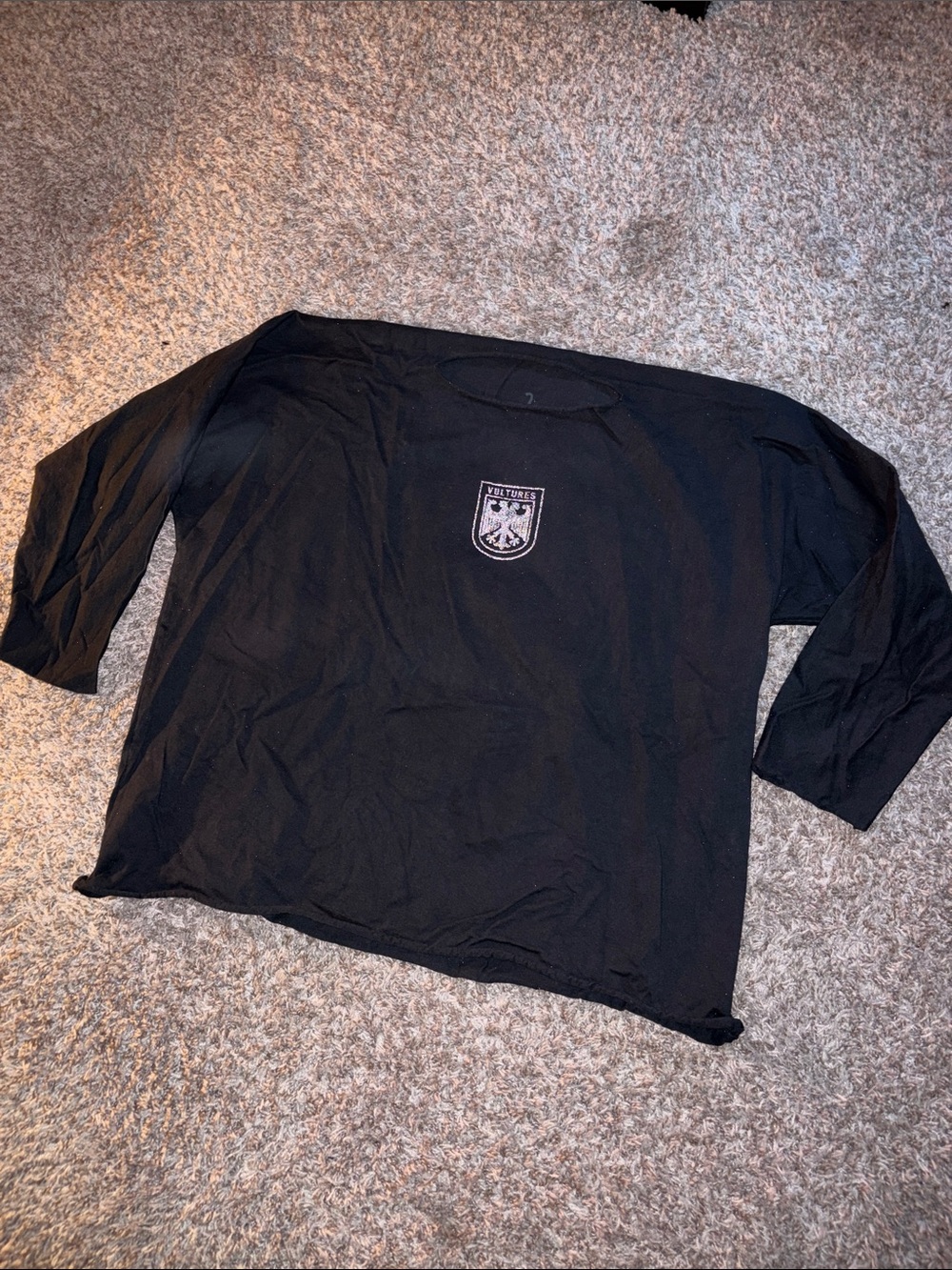 Yeezy Black Long-Sleeve Crewneck with Chest Crest